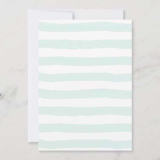 Mint Stripes neutraal Baby shower gedicht Bedankkaart (Achterkant)