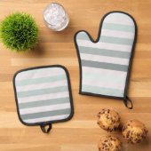 Mint Stripes Ombre Ovenwant & Pannenlap Set (Top down)