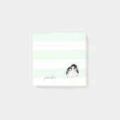 Mint Stripes Penguin Post-it® notes (Voorkant)