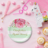 Mint Stripes Roze Waterverf Vrijgezellenfeest Bord (Feest)