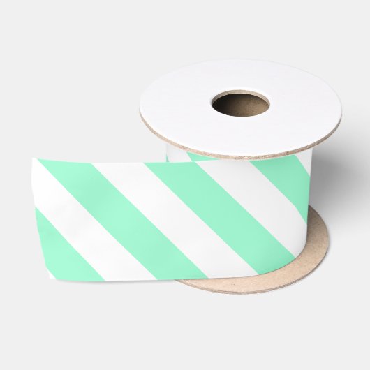 Mint Stripes Satijnen Lint (Spoel)