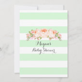 Mint Stripes Waterverf Floral Baby shower Kaart (Voorkant)