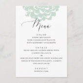 Mint succulent. Eenvoudige steekcactus bruiloft Menu (Voorkant)