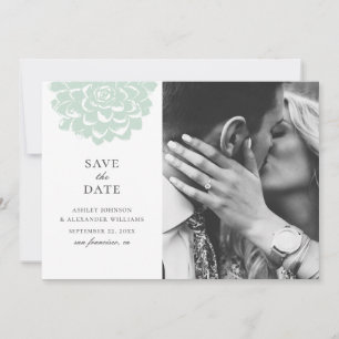 Mint succulent. Moderne cactus bruiloft. Floral Save The Date