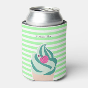 Mint Swirl Ice Cream Striped Persoonlijk Blikjeskoeler