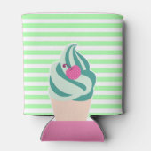 Mint Swirl Ice Cream Striped Persoonlijk Blikjeskoeler (Achterkant)