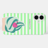 Mint Swirl Ice Cream Striped Persoonlijk Case-Mate iPhone Case (Achterkant (horizontaal))