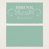 Mint Swirl Wedding Drink Ticket Visitekaartjes (Voorkant /achterkant)