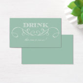 Mint Swirl Wedding Drink Ticket Visitekaartjes (Bureau)