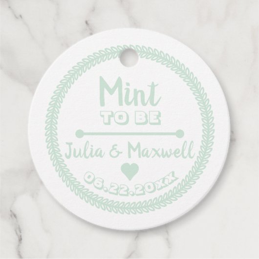 Mint te zijn citaat - Mint Green foto bruiloft Bedankjes Labels (Voorkant)