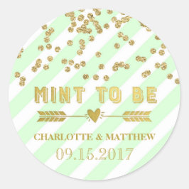 Mint te zijn gouden Confetti bruiloft gunst Labels