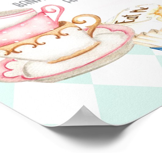 Mint Tea Party Alice ONEderland milestone stat  Poster (Hoek)