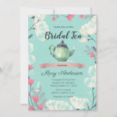Mint Tea Party Bridal Shower Invitation Kaart (Voorkant)