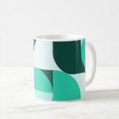 Mint Teal Geometric Composition Koffiemok (Voorkant rechts)