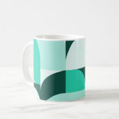 Mint Teal Geometric Composition Koffiemok (Voorkant links)