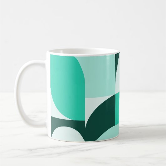 Mint Teal Geometric Composition Koffiemok (Links)