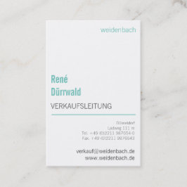 Mint Teal kleuren elegant modern goed leesbaar Visitekaartje