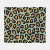 Mint Tease me blauwgroen lade van de luipaard Fleece Deken (Voorkant (Horizontaal))