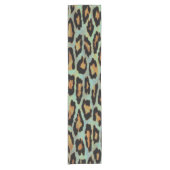Mint Tease me blauwgroen leopardtafelrunner Korte Tafelloper (Voorkant)
