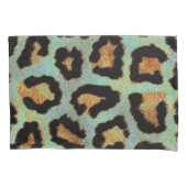 Mint Tease me blauwgroen loods hoesjes van luipaar Kussensloop (Voorkant-Links)