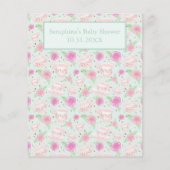 Mint Teddy Bear Tea Party Baby shower Bingo Game (Achterkant)