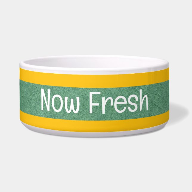 Mint Textured Pet Bowl met NU VERSE tekst Voerbakje (Voorkant)
