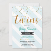 Mint thema twin baby shower uitnodiging (Voorkant)