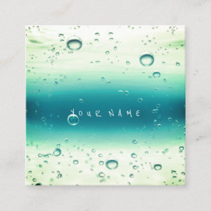 Mint Tiffany White Abstract Water Ocean Balls Vierkante Visitekaartje
