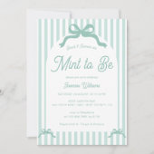 Mint To Be Bow Stripes Bridal Shower Kaart (Voorkant)