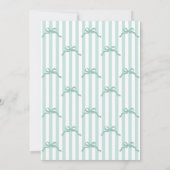 Mint To Be Bow Stripes Bridal Shower Kaart (Achterkant)