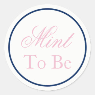 "Mint to be" bruiloft Sticker - Blush roze/marine