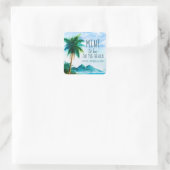 Mint to Be Favor Tropical Beach Bruiloft Vierkante Sticker (Tas)