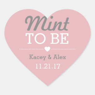 Mint To Be Heart Stickers Wedding Favors