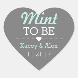 Mint To Be Heart Stickers Wedding Favors