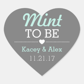 Mint To Be Heart Stickers Wedding Favors