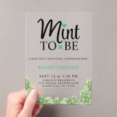 Mint to Be Mint Leaf Bridal Shower Acryl Uitnodigingen (Insitu (Draagbaar))