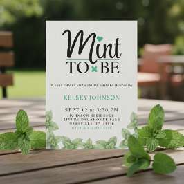 Mint to Be Mint Leaf Bridal Shower Kaart
