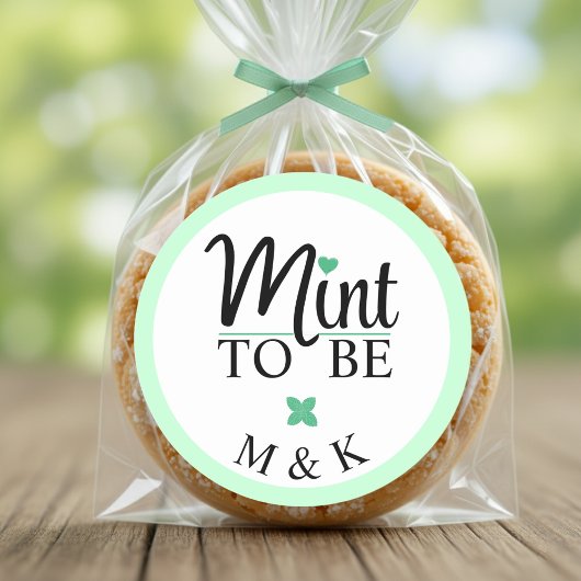 Mint To Be Monogram Trouw Bruidsfeest Ronde Sticker