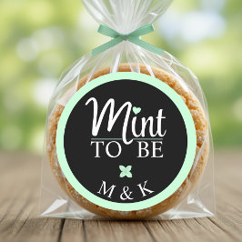 Mint to Be Monogram Wedding Bridal Shower Ronde Sticker
