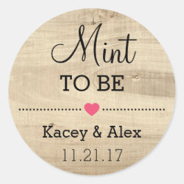 Mint to be Stickers rustieke houten trouwgunsten
