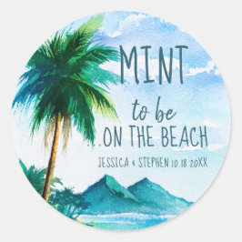Mint to Be Tropical Island Beach bruiloft gunst Ronde Sticker