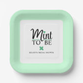 Mint to Be Trouw Bruidsfeest Papieren Bordje (Voorkant)