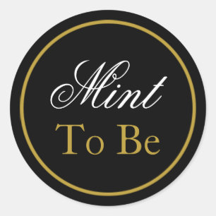 "Mint to be" Weddenschap Sticker - Black Gold