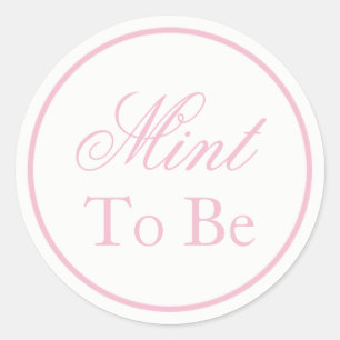 "Mint to be" Weddenschap Sticker - Blush roze