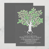 Mint tree elegante moderne bruiloft uitnodigingen (Voorkant / Achterkant)