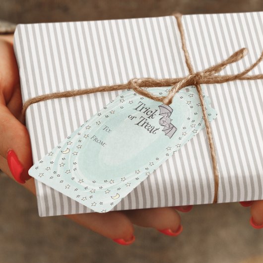 Mint Trick or treat NAAR VAN Baby Halloween Cadeaulabel