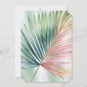 Mint Tropical Pink Green Leaf vrijgezellenfeest Kaart (Achterkant)