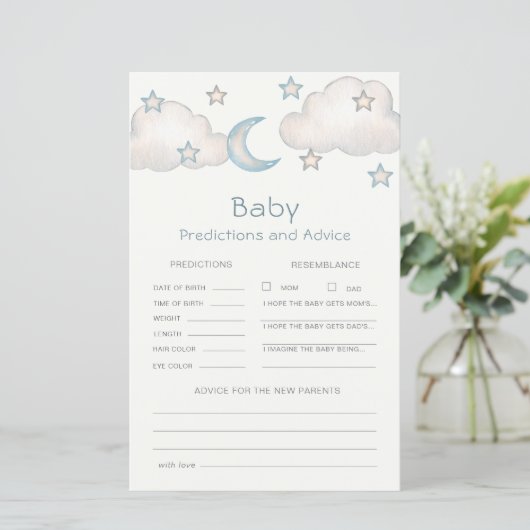 Mint Turquois Boy Baby shower Voorspellingen & Adv (Staand voorkant)