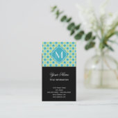 Mint Turquoise en Green Quatrefoil Pattern Visitekaartje (Staand voorkant)