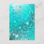 Mint Turquoise Foil Achtergrond Advieskaart (Voorkant)